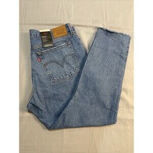 Levis Wedgie Jeans Size 32 Light Wash Raw Hem High Rise 29" Inseam Tapered Fit